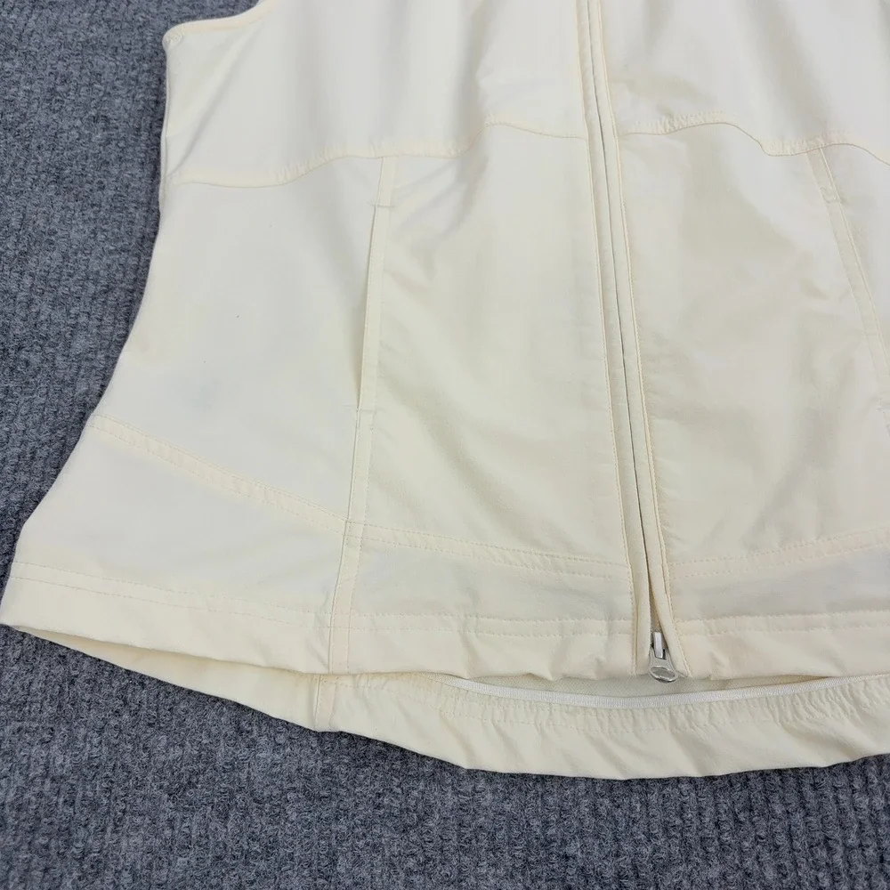 Bobby Jones Vest‎ Women Cream Full Zip Mock Neck Golf Athletic Sportswear